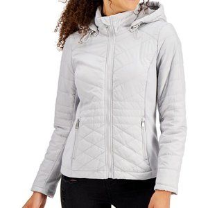 NWT SEBBY JUNIORS' HOODED QUILTED RAINCOAT